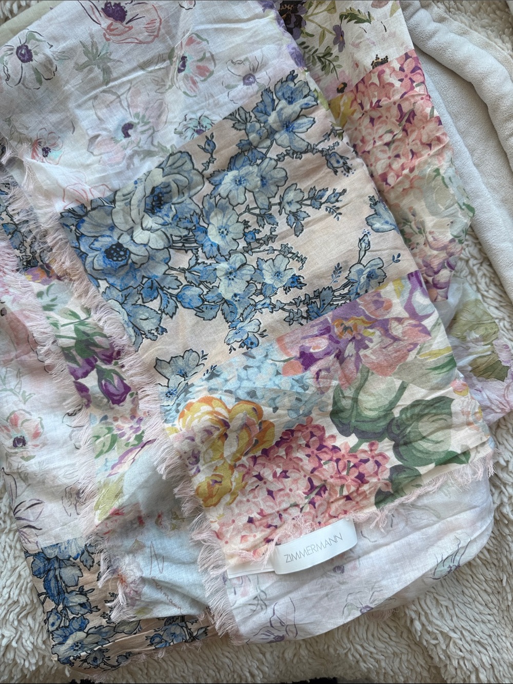 Zimmermann Floral Cotton pareo in Pastel Bouquet